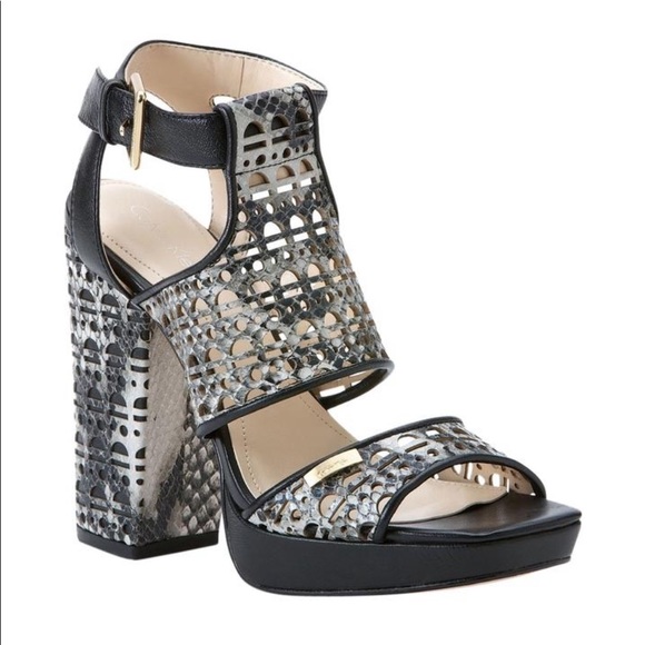 Calvin Klein Black and White Snake Platform Pump Formal Shoes 7 - Picture 14 of 14
